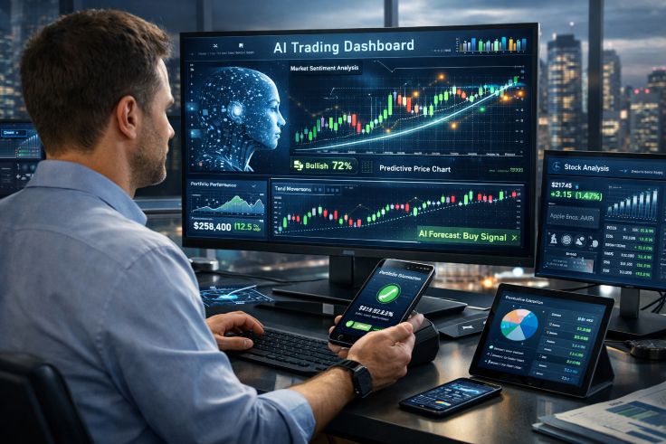 retail investor using an AI-powered trading dashboard